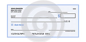 Money check vector template