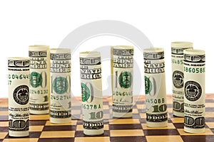 Money on chess board