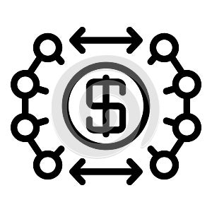 Money circle icon, outline style
