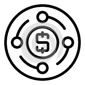 Money circle icon outline vector. Rocket balloon