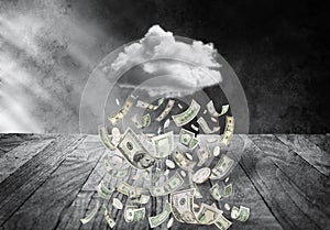 Money Cloud Raining Money