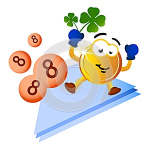 Money coin mascot on lottery luck