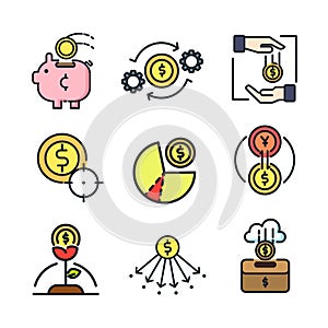 Money Coin Simple Icon Color Illustration