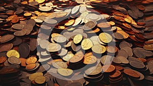 money coins motion abstract cg background business finance economy concept