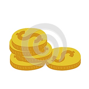 Money coins stack doodle vector or drawn small pile heap of gold pound currency graphic isolated on white illustration