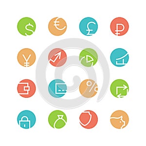 Money colored icon set