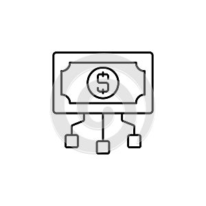 money, commotion line icon on white background