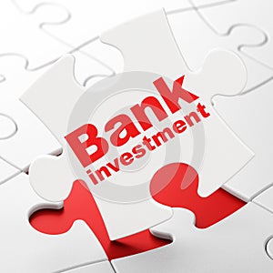 Money concept: Bank Investment on puzzle background