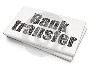 Money concept: Bank Transfer on Blank Newspaper background