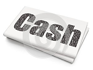 Money concept: Cash on Blank Newspaper background