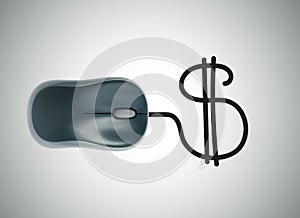 Money concept with computer mouse and dollar sign