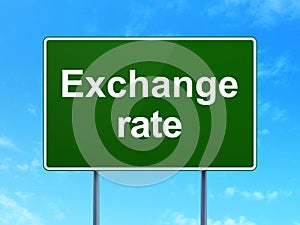 Money concept: Exchange Rate on road sign background