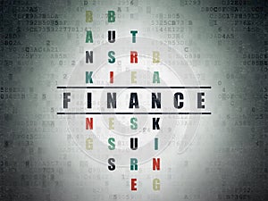 Money concept: Finance in Crossword Puzzle