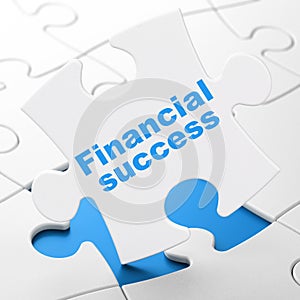Money concept: Financial Success on puzzle background