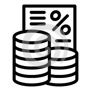 Money credit icon outline vector. Tax deduction