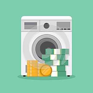 Money crime concept flat design vector illustration