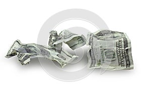 Money crushed one hundred dollar bills