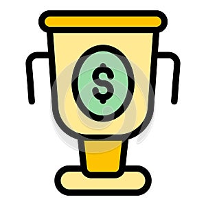 Money cup icon vector flat