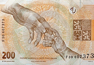 Money of Czech Republic macro photo