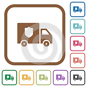 Money deliverer truck simple icons photo