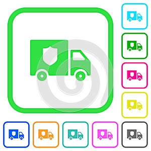 Money deliverer truck vivid colored flat icons icons photo