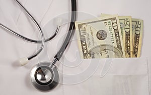 Money in doctorâ€™s pocket