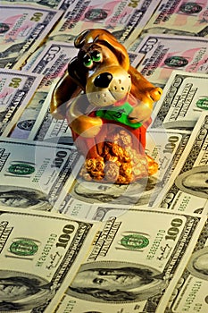 Money dogging faithful alert dog, oldest pet. The dog represents such good qualities as loyalty, alertness, affection, sincerity