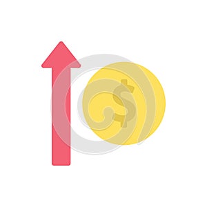Money, dollar, arrow, up icon. Simple color vector elements of economy icons for ui and ux, website or mobile application