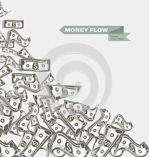 Money. Dollar banknotes. Money flow.