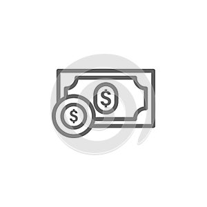Money, dollar icon. Element of United States icon. Thin line icon for website design and development, app development. Premium