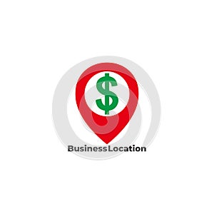 money dollar pin location business icon vector