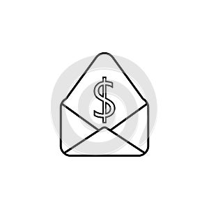 money in an envelope line icon. Element of bankig icon for mobile concept and web apps. Thin line money in an envelope icon can be