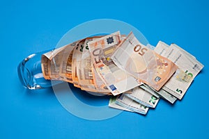 Money in euro notes and coins