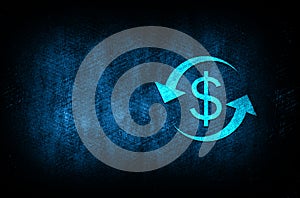 Money exchange dollar sign icon abstract blue background illustration digital texture design concept