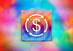 Money exchange dollar sign icon abstract colorful background bokeh design illustration