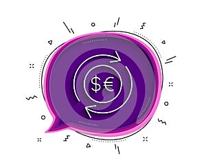 Money exchange line icon. Banking currency. Vector