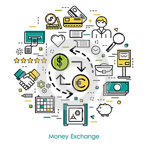 Money exchange - Round Line Concept