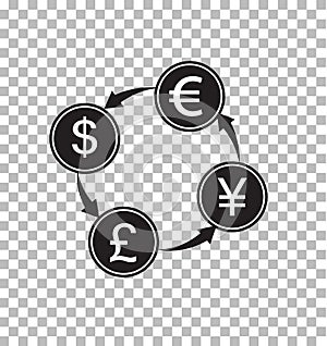 Money exchange transparent. money convert sign. photo