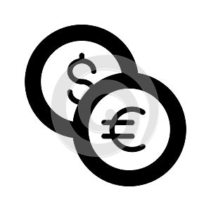 Money exchange vector, currency convertor icon
