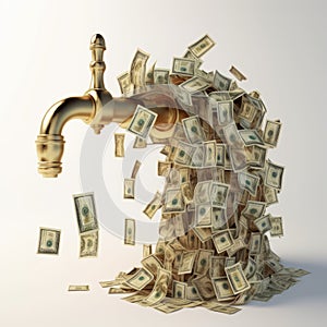 Money Faucet: A Baroque Depiction Of Wealth And Abundance