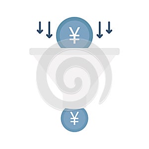 Money filter flat vector icon which can easily modify or edit