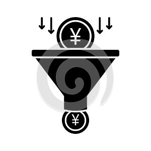 Money filter flat vector icon which can easily modify or edit