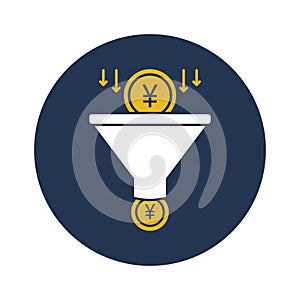 Money filter flat vector icon which can easily modify or edit