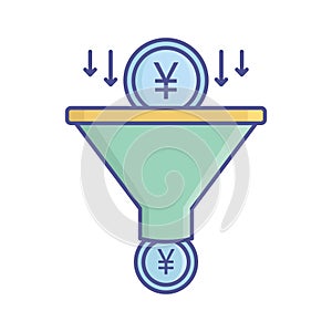 Money filter flat vector icon which can easily modify or edit