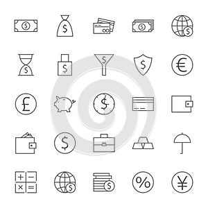 Money Finance Banking Big Icons Set