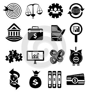Money finance icons set