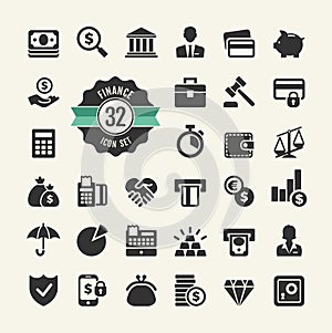 Money, finance, payments Icon set. Vector Illustration