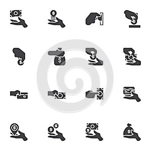 Money and finance vector icons set