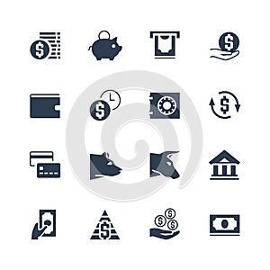 Money and finances related icons