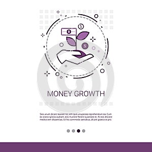 Money Financial Growth Success Business Web Banner With Copy Space
